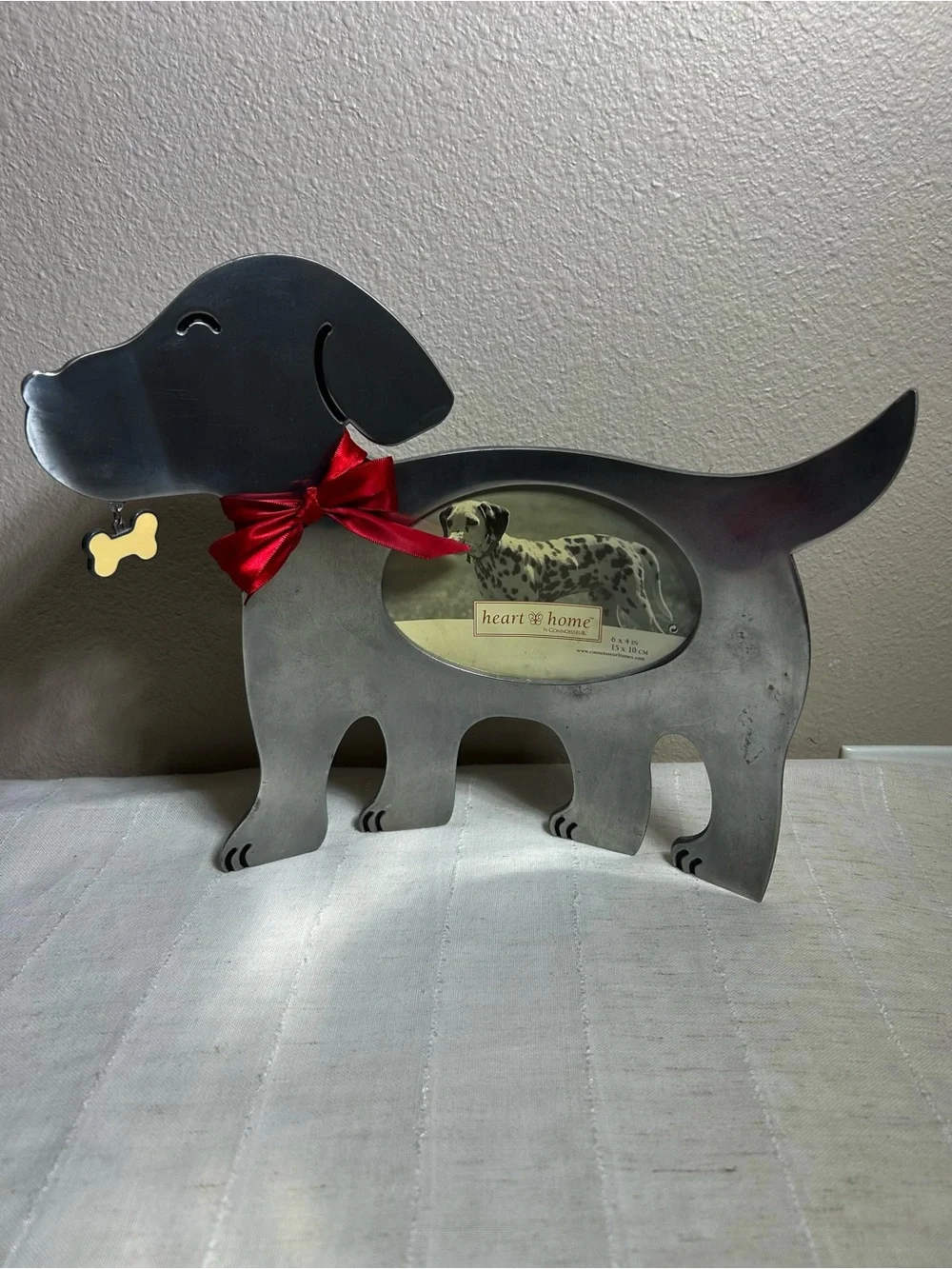 Heart & Home By Connoisseur Vintage Dog Silver Metal Table Picture Frame 6in×4in